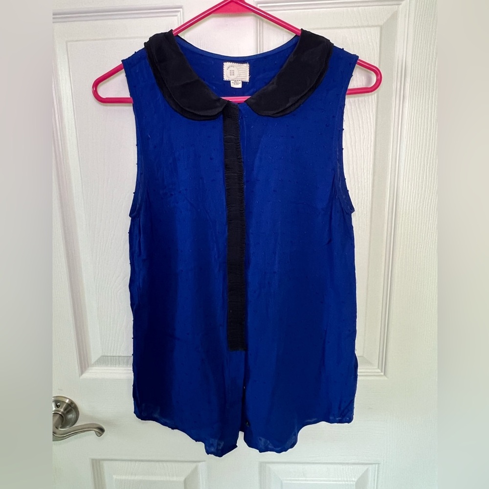 Anthropologie blue button up blouse.